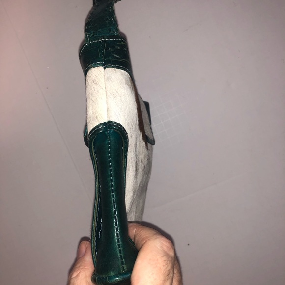 Leathers in leather cow hide ladies purse handbag shoulder bag - Picture 3 of 10